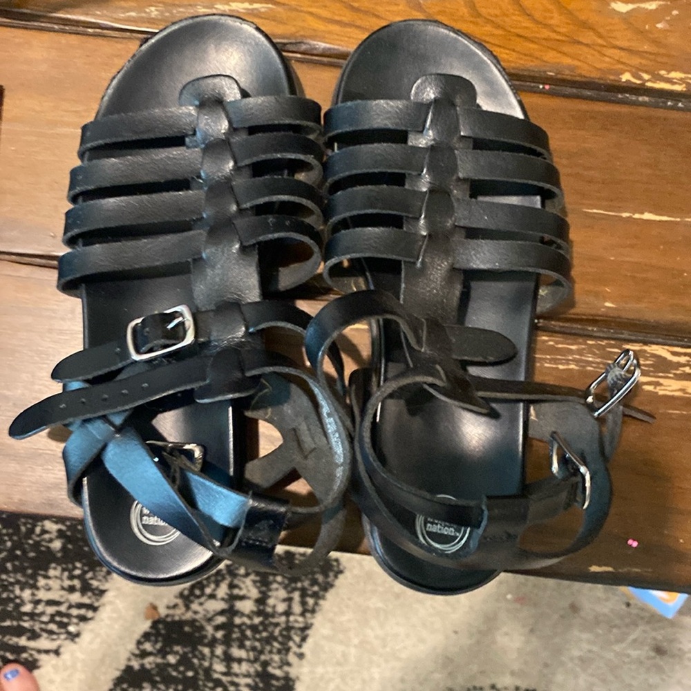 Girls black sandals